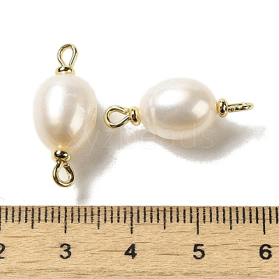 Natural Pearl Connector Charms FIND-C046-19C-G-1