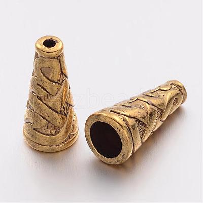 Tibetan Style Alloy Bead Cone TIBEB-00821-AG-NR-1
