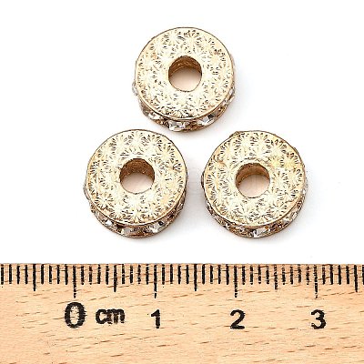 Rack Plating Flat Round Alloy Rhinestone Beads RB-D293-02LG-1