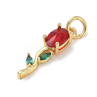 Brass with Rhinestone Pendants KK-CBAD872-01G-12-1