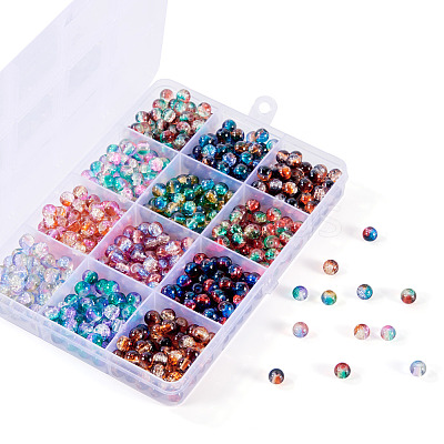 12 Colors Crackle Glass Beads CCG-TA0002-05B-1