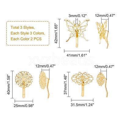 18Pcs 9 Style Iron Hair Findings FIND-PH0002-57-1