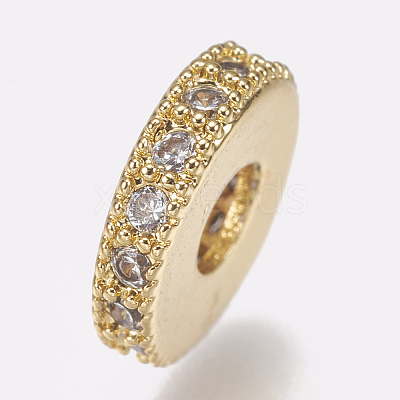 Brass Micro Pave Cubic Zirconia Bead Spacers LS-ZIRC-K074-11A-01G-1