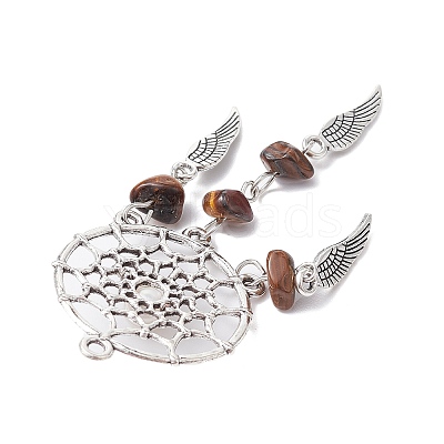 Mixed Gemstone Chip Big Pendants PALLOY-JF02294-1