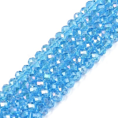 Electroplate Glass Beads Strands EGLA-A044-T3mm-B08-1