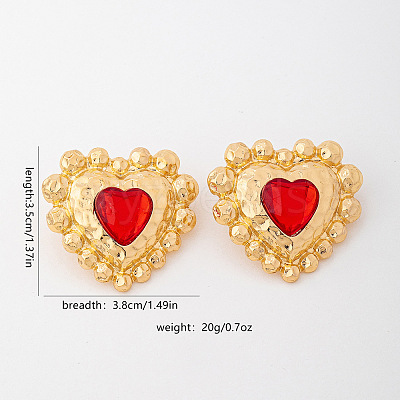 Alloy Rhinestone Stud Earrings for Women WG30F2B-01-1