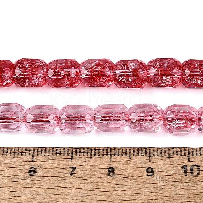Transparent Crackle Glass Beads Strands GLAA-Q108-04A-08-1