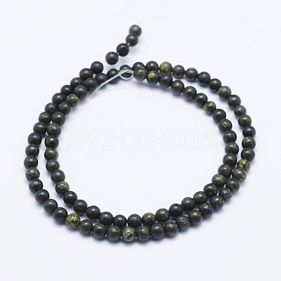 Natural Serpentine/Green Lace Stone Beads Strands X-G-P345-01-10mm-1