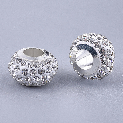 Polymer Clay Rhinestones European Beads FPDL-T001-02F-1