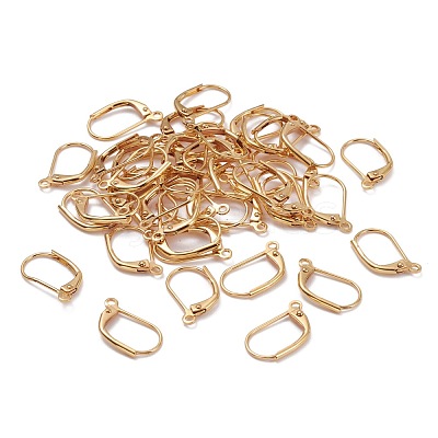 Brass Leverback Earring Findings KK-F824-007G-1