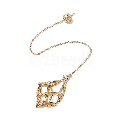 Stainless Steel Braided Chain Macrame Pouch Empty Stone Holder Dowsing Pendulums PALLOY-JF02737-03-1