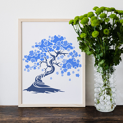2Pcs 2 Styles PET Hollow Out Drawing Painting Stencils DIY-MA0003-49-1