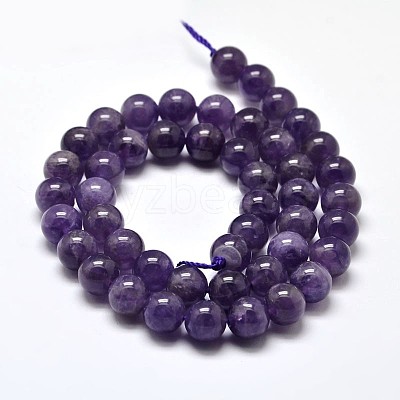 Natural Amethyst Round Bead Strands G-I168-09-8mm-1