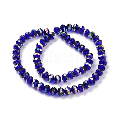 Transparent Electroplate Glass Beads Strands GLAA-F122-04E-1