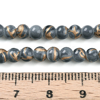 Baking Paint Glass Beads Strands DGLA-N010-4mm-09-1