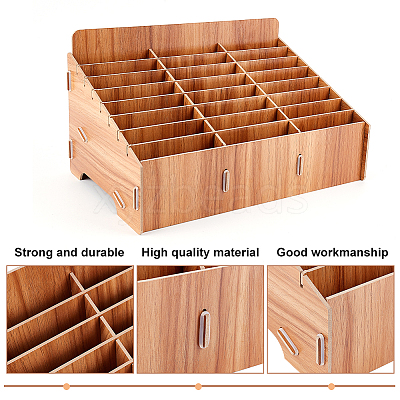 24-Grid Wooden Cell Phone Storage Box CON-WH0094-05A-1