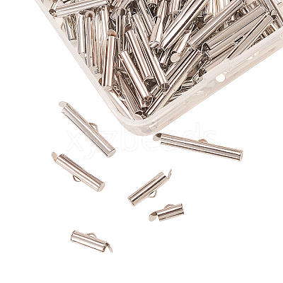120Pcs 6 Styles Iron Slide On End Clasp Tubes IFIN-CJ0001-47-1