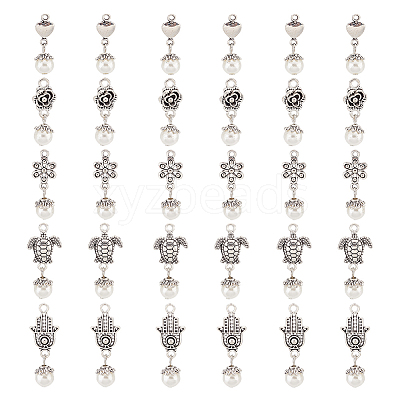 6 Sets Acrylic Imitated Pearl Pendants FIND-AR0003-37-1