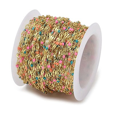 Rack Plating Brass Dapped Chains AJEW-Q153-03G-01-1