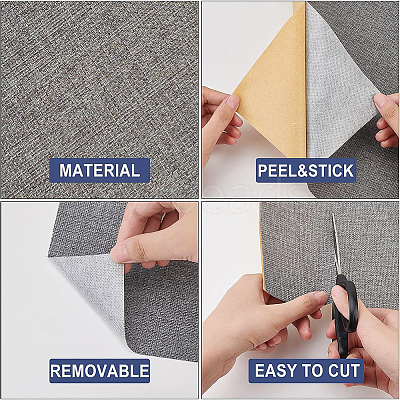 Self Adhesion Imitation Linen Wallpaper Peel AJEW-WH0270-16C-1