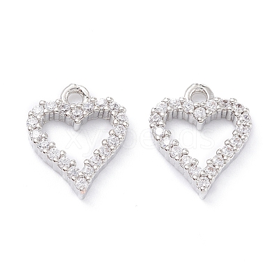 Rack Plating Brass Micro Pave Cubic Zirconia Charms X-ZIRC-C026-08P-1