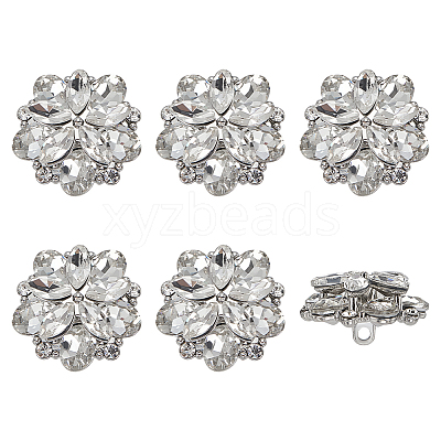 6Pcs Glass Rhinestone Shank Buttons BUTT-FG0001-52P-1