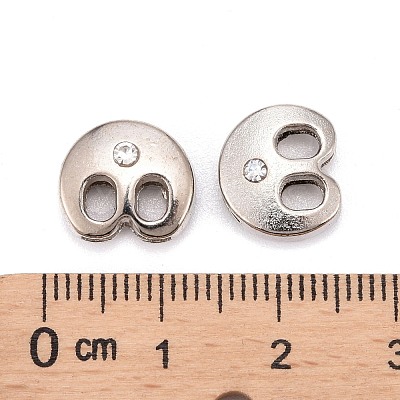 Letter Slider Beads for Watch Band Bracelet Making X-ALRI-O012-B-NR-1