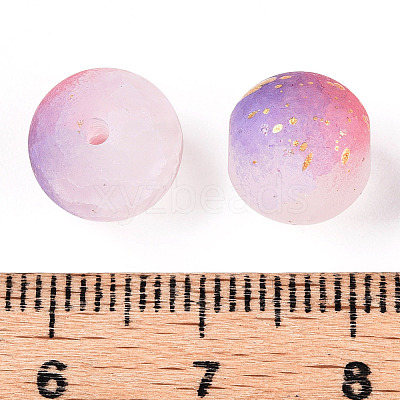 Frosted Baking Paint Crackle Glass Beads with Glitter Powder LS-X1-DGLA-T004-01D-1