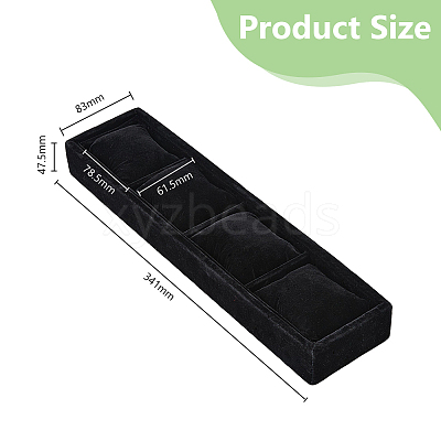 Rectangle 4 Grids Velvet Watch Display Case AJEW-WH0166-11A-1
