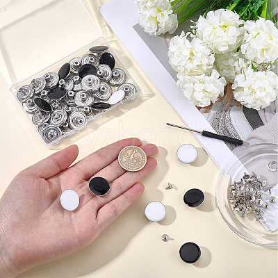 40Sets 2 Colors Alloy Enamel Buttons BUTT-GF0004-28-1