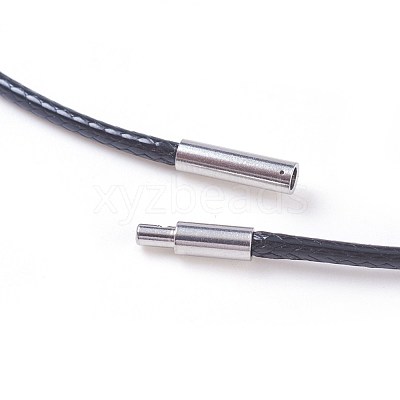 Waxed Polyester Cord Necklace Making MAK-I011-05-A-01-1