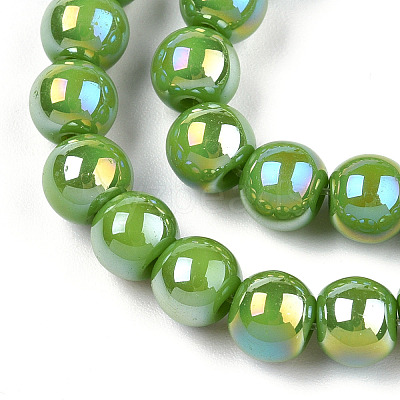 Electroplate Opaque Glass Beads Strands X-GLAA-T032-P6mm-AB06-1