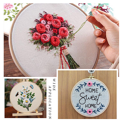 Plastic Imitation Bamboo Cross Stitch Embroidery Hoops TOOL-TADJ0001-03E-1