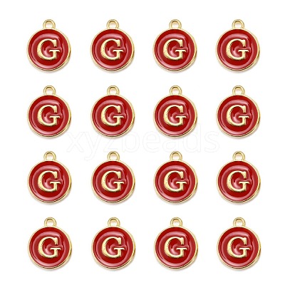 Golden Plated Alloy Enamel Charms X-ENAM-S118-03G-1