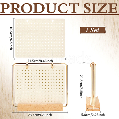 Iron Felt Enamel Pin Display Pages with Wooden Base ODIS-WH0007-77-1