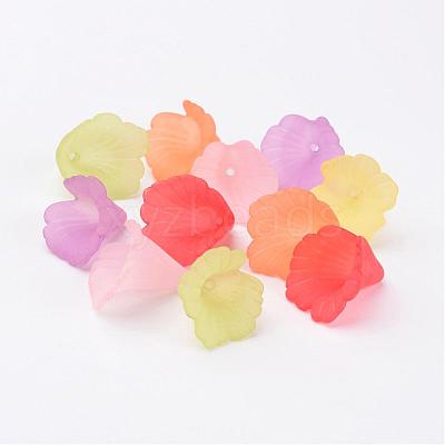 Mixed Transparent Acrylic Flower Beads X-PL551M-1
