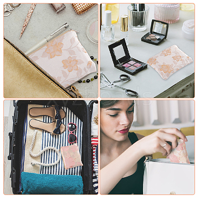 2Pcs 2 Colors Chinese Style Rectangle Cloth Zipper Pouches ABAG-GF0001-22-1