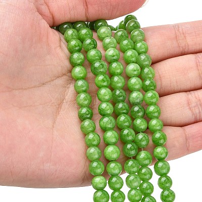 Natural Mashan Jade Round Beads Strands G-D263-6mm-XS17-1