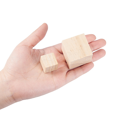 Solid Cube Wooden Block DIY-BC0010-04-1