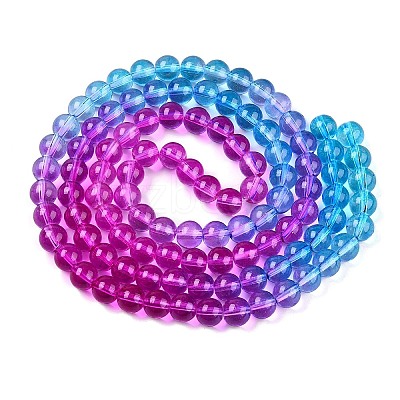 Baking Paint Transparent Glass Beads X-DGLA-M001-8mm-07-1