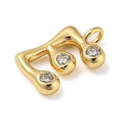 Rack Plating Brass Micro Pave Cubic Zirconia Pendants KK-A200-24G-E-1