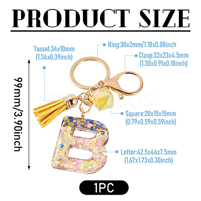 Alloy Resin Polygon Keychains KEYC-TADJ0002-03G-B-1