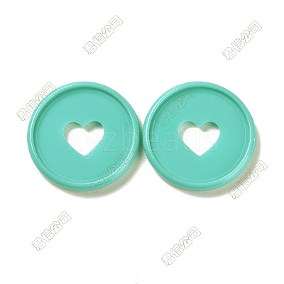 Heart Plastic Loose Leaf Ring Round Binder Discs DIY-WH0304-348B-03-1