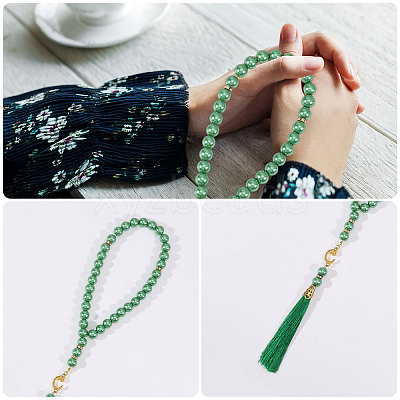 7Pcs 7 Colors Muslim Islamic Prayer Rosary Bracelets BJEW-PH0004-65-1
