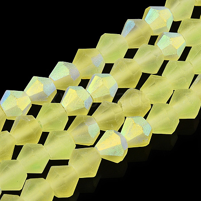 Imitate Austrian Crystal Bicone Frosted Glass Beads Strands LS-GLAA-F029-TM3mm-A21-1