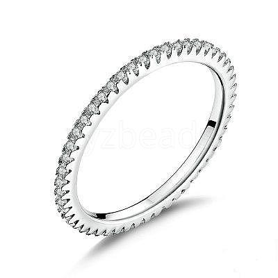 Anti-Tarnish Rhodium Plated 925 Sterling Silver Finger Rings RJEW-FF0008-008P-17mm-1