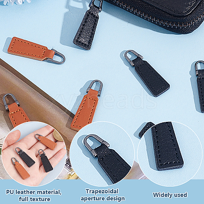 20Pcs 2 Colors PU Leather Zipper Puller FIND-GO0002-92-1
