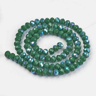 Electroplate Opaque Solid Color Glass Beads Strands EGLA-A034-P4mm-L05-1