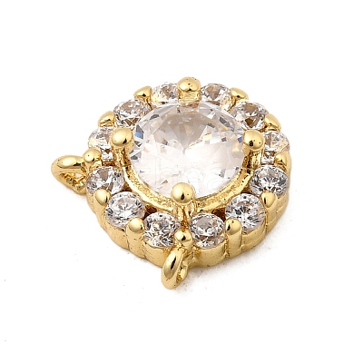 Brass Micro Pave Cubic Zirconia Charms KK-I360-024G-1