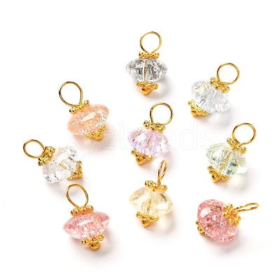 Crackle Glass Pendants PALLOY-JF00900-1